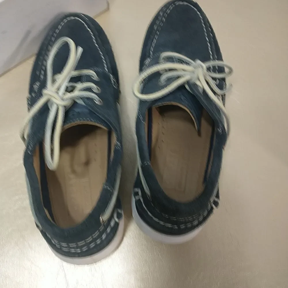 GREATS BROOKLYN MENS SZ 8 CADET BLUE SUEDE LEATHER SNEAKERS BOAT DECK SHOES